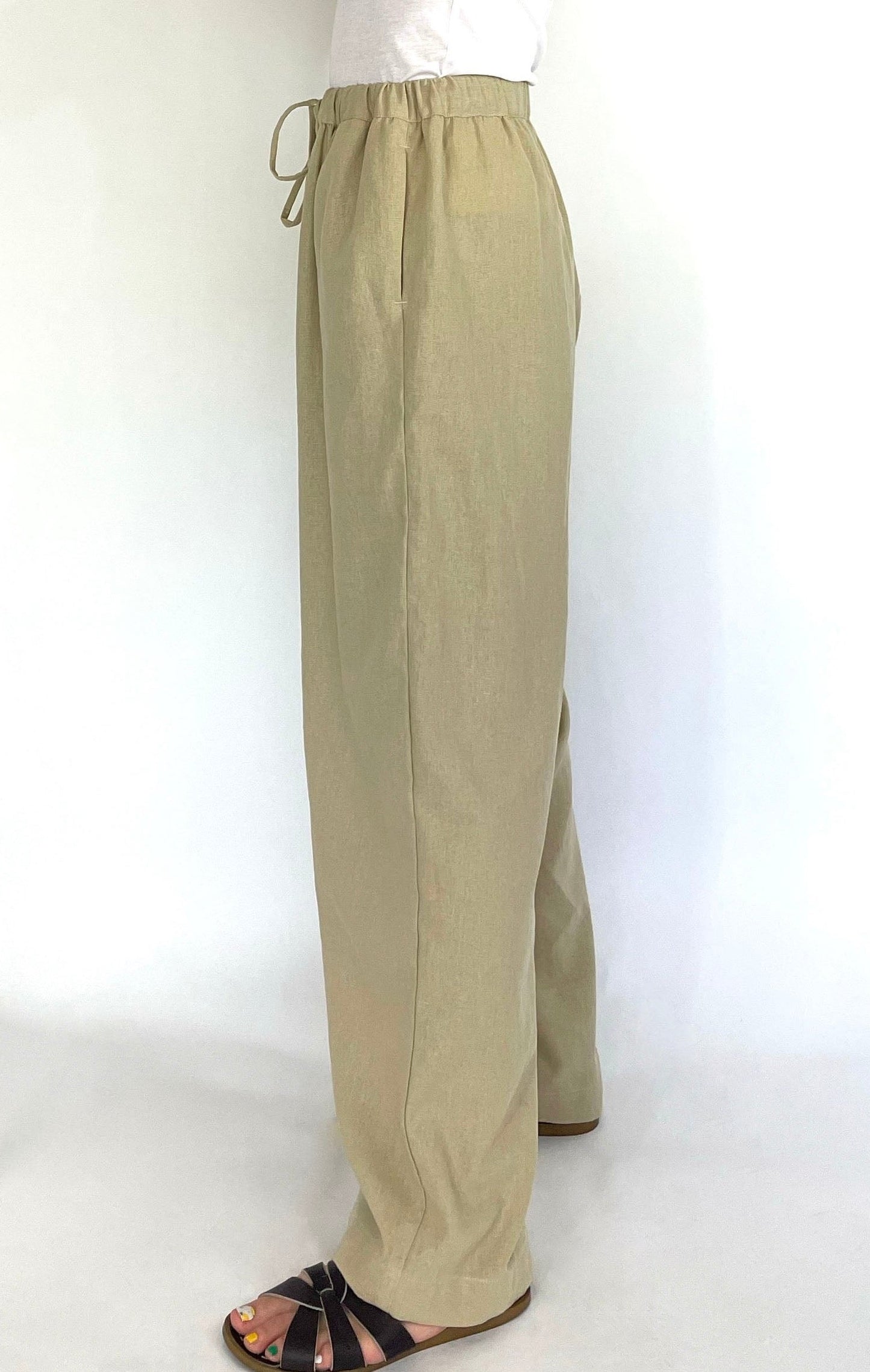 Linen Viscose Elasticated Waist Pant with Drawstrings | Pull on pant | Linen Viscose