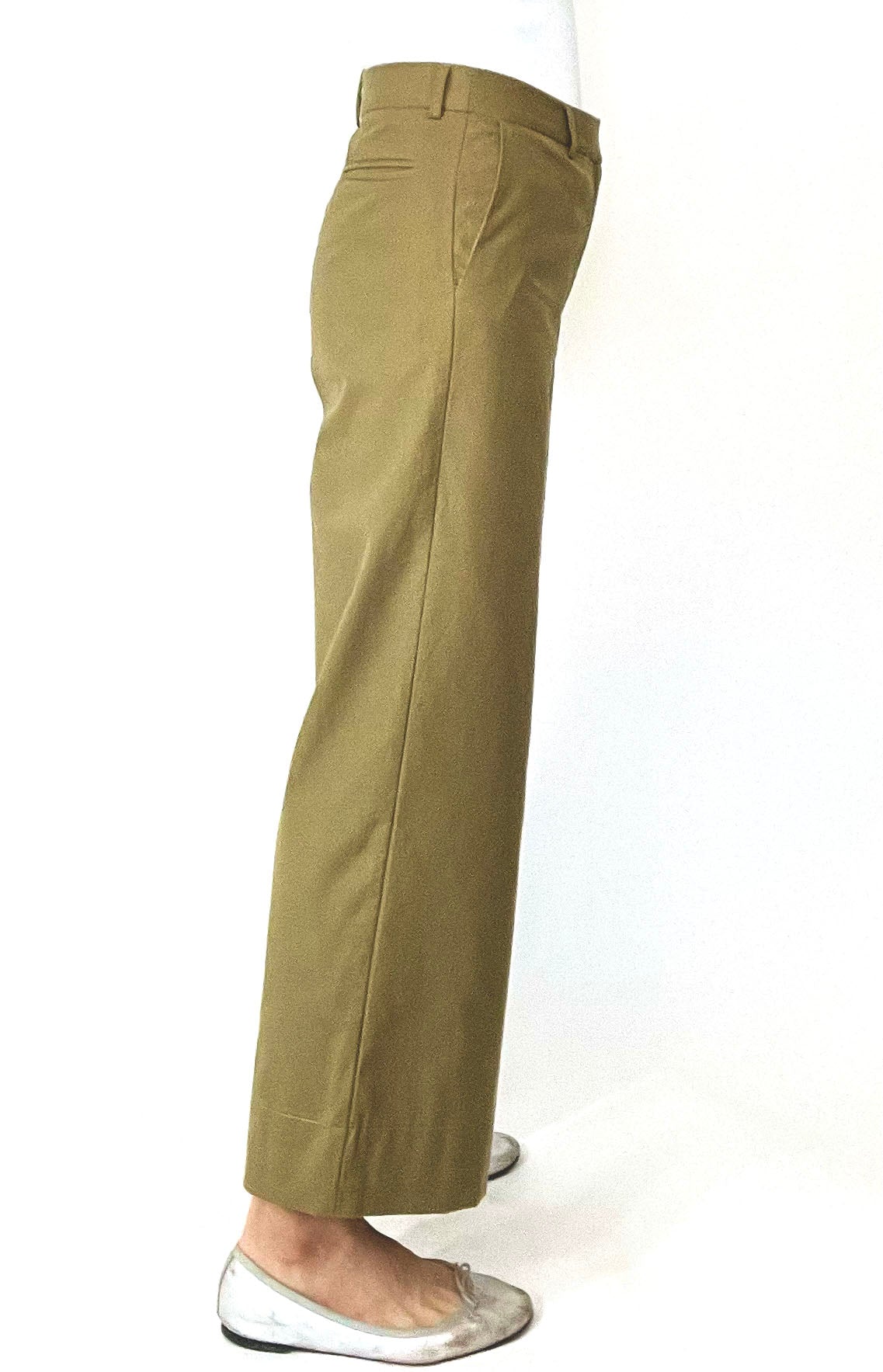 Wide Leg Ankle Pant with Zipper fly front