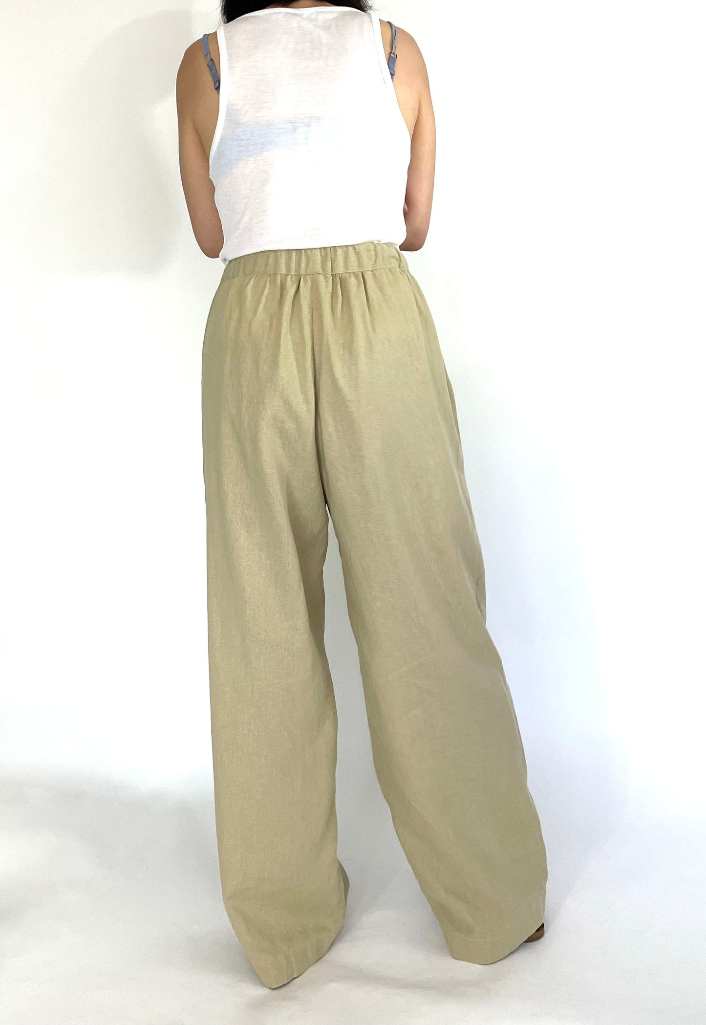 Linen Viscose Elasticated Waist Pant with Drawstrings | Pull on pant | Linen Viscose