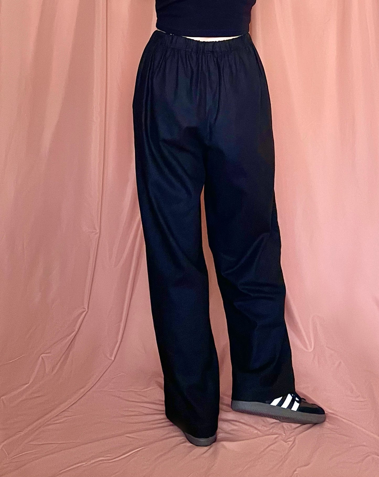 Cotton Linen Elasticated Waist Pull on Pant with Drawstrings