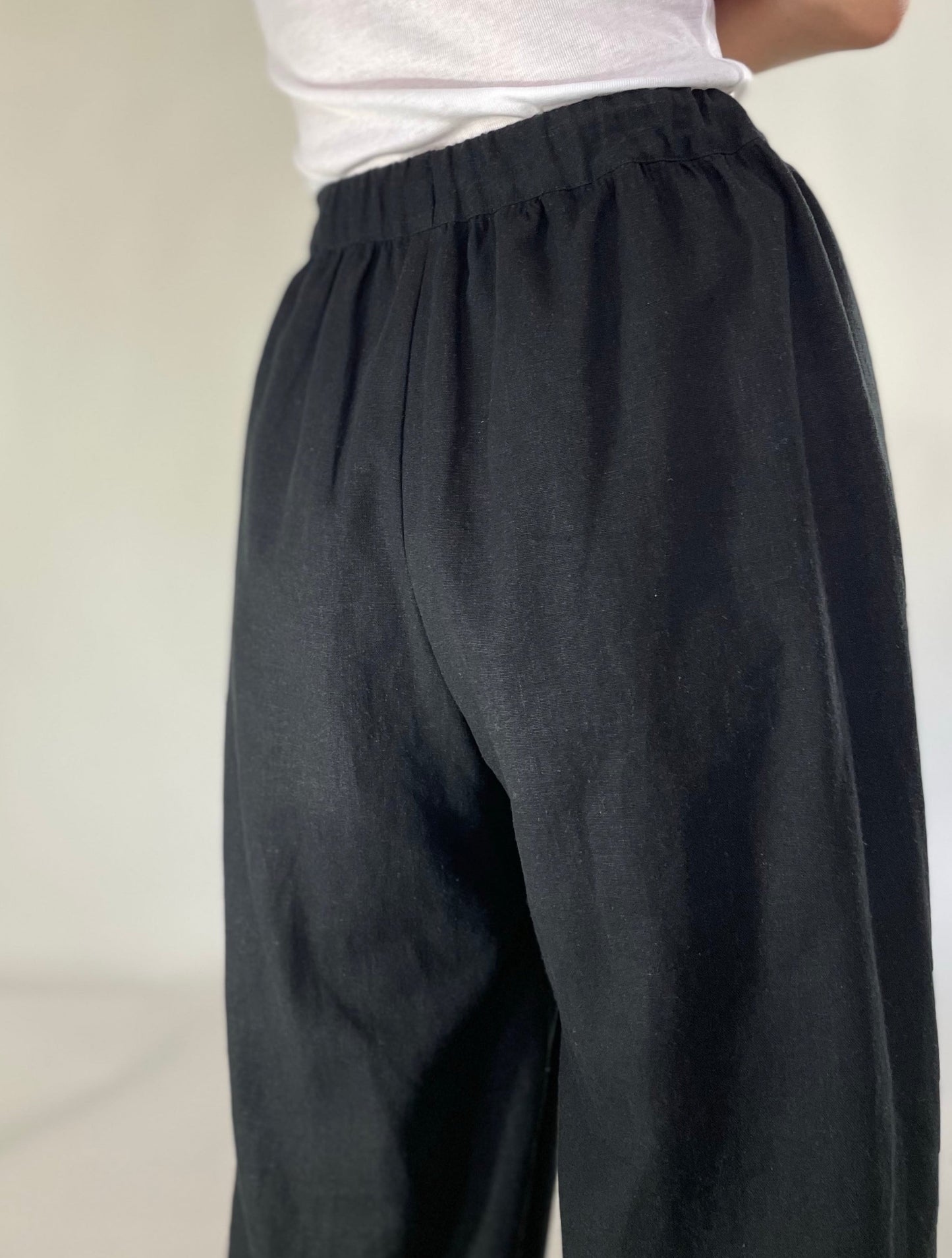 Linen Viscose Elasticated Waist Pant with Drawstrings | Pull on pant | Linen Viscose