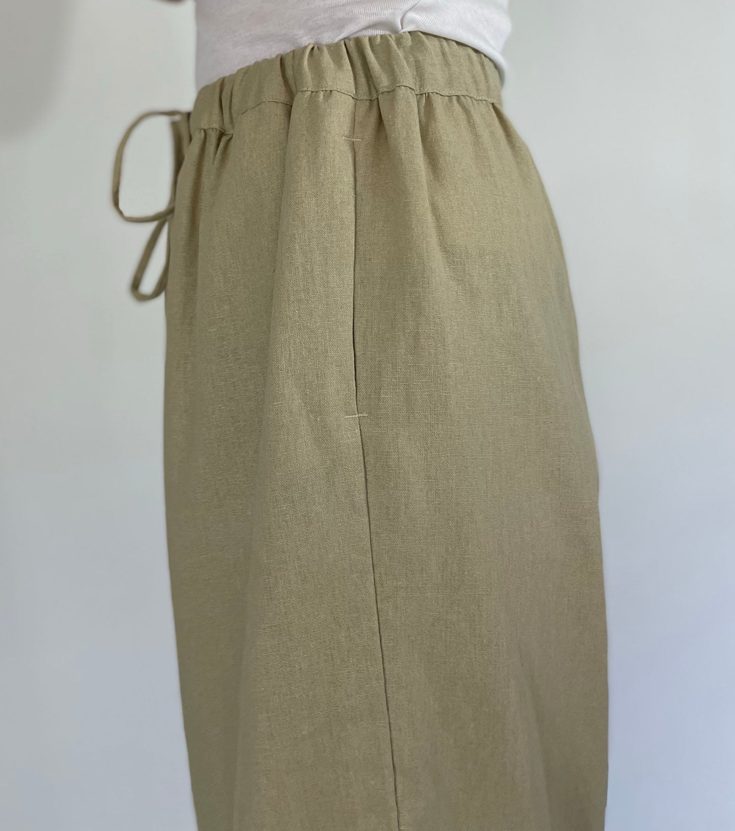 Linen Viscose Elasticated Waist Pant with Drawstrings | Pull on pant | Linen Viscose