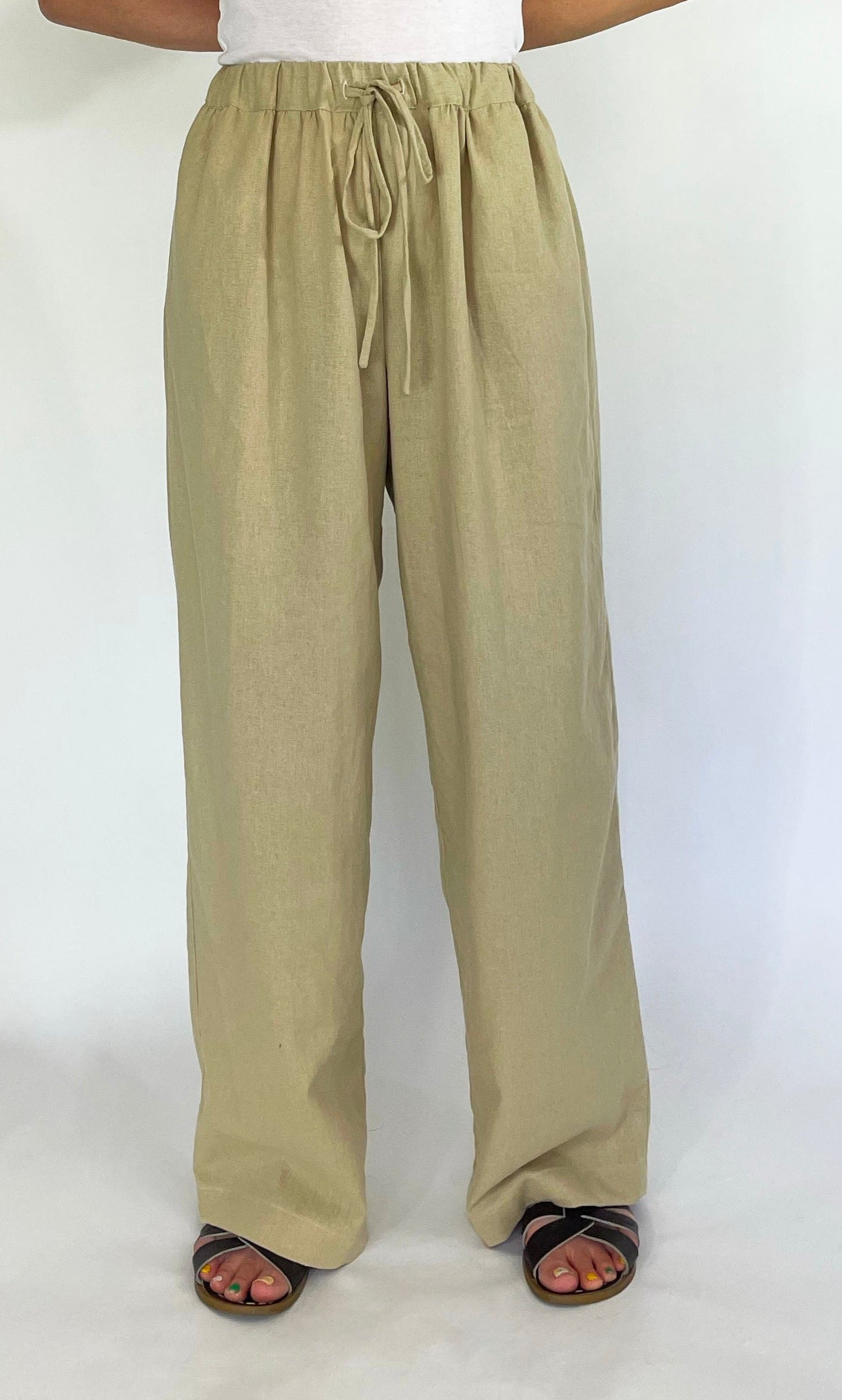 Linen Viscose Elasticated Waist Pant with Drawstrings | Pull on pant | Linen Viscose