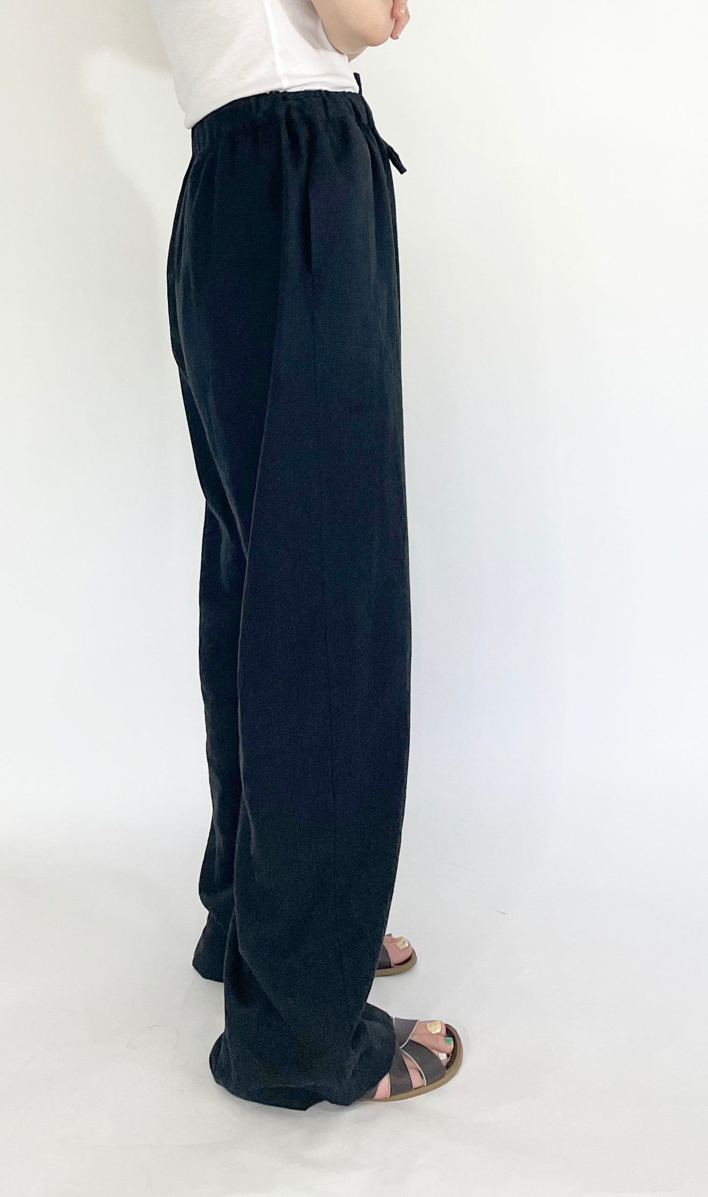 Linen Viscose Elasticated Waist Pant with Drawstrings | Pull on pant | Linen Viscose